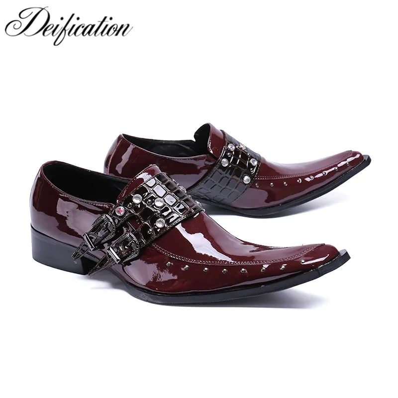 Fashion Wine Red Gentleman Wedding Dress Shoes Square Toe Sepatu Pria Chic Buckle Straps Men Shoes Leather Flats Zapatos Hombre
Fashion Wine Red Gentleman Wedding Dress Shoes Square Toe Sepatu Pria Chic Buckle Straps Men Shoes Leather Flats Zapatos Hombre