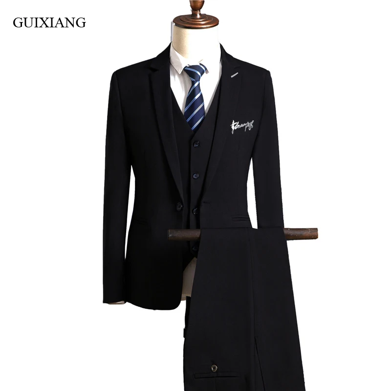 2018 new arrival spring and autumn men boutique fashion suit high quality solid slim blazer three-piece embroid suit size M-3XL
2018 new arrival spring and autumn men boutique fashion suit high quality solid slim blazer three-piece embroid suit size M-3XL