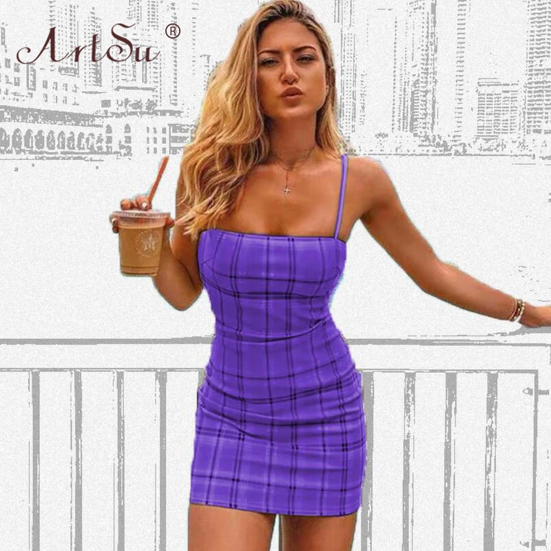 ArtSu Yellow Purple Red Orange Plaid Sexy Bodycon Mini Dress Women Trendy Dress 2019 Summer Club Wear Sleeveless Cami Streetwear
ArtSu Yellow Purple Red Orange Plaid Sexy Bodycon Mini Dress Women Trendy Dress 2019 Summer Club Wear Sleeveless Cami Streetwear