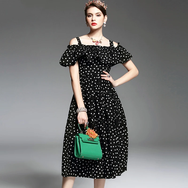 Customize Made Women Fashion Plus Size Slash Neck Off the Shoulder Polka Dot Print Celebrity Long Runway A Line Cotton Dress
Customize Made Women Fashion Plus Size Slash Neck Off the Shoulder Polka Dot Print Celebrity Long Runway A Line Cotton Dress