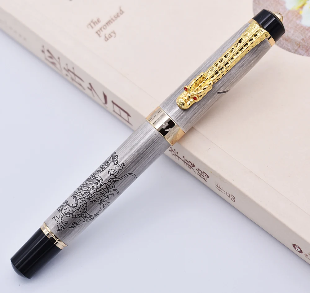 Jinhao Vintage Fountain Pen Medium Nib, Descendants of The Dragon, Gray Color Writing Business Office School Supplies
Jinhao Vintage Fountain Pen Medium Nib, Descendants of The Dragon, Gray Color Writing Business Office School Supplies