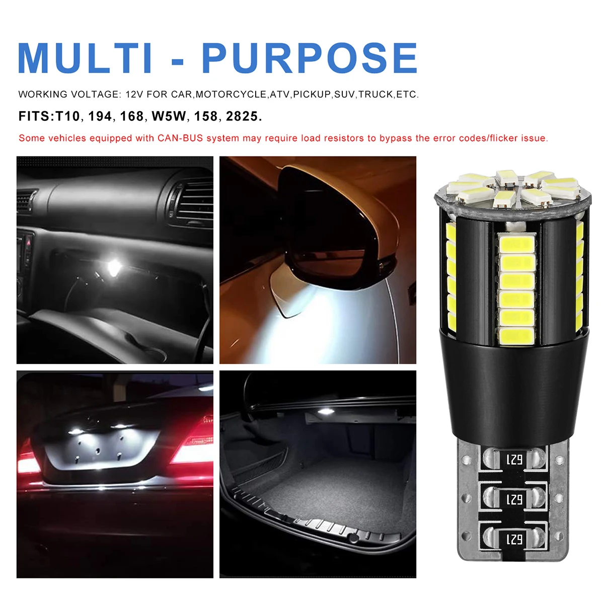 10pcs Car Led Light T10 501 194 W5W SMD 39 LED Car HID White canbus Error Free Wedge five sides Light Bulbs Interior Lights
10pcs Car Led Light T10 501 194 W5W SMD 39 LED Car HID White canbus Error Free Wedge five sides Light Bulbs Interior Lights