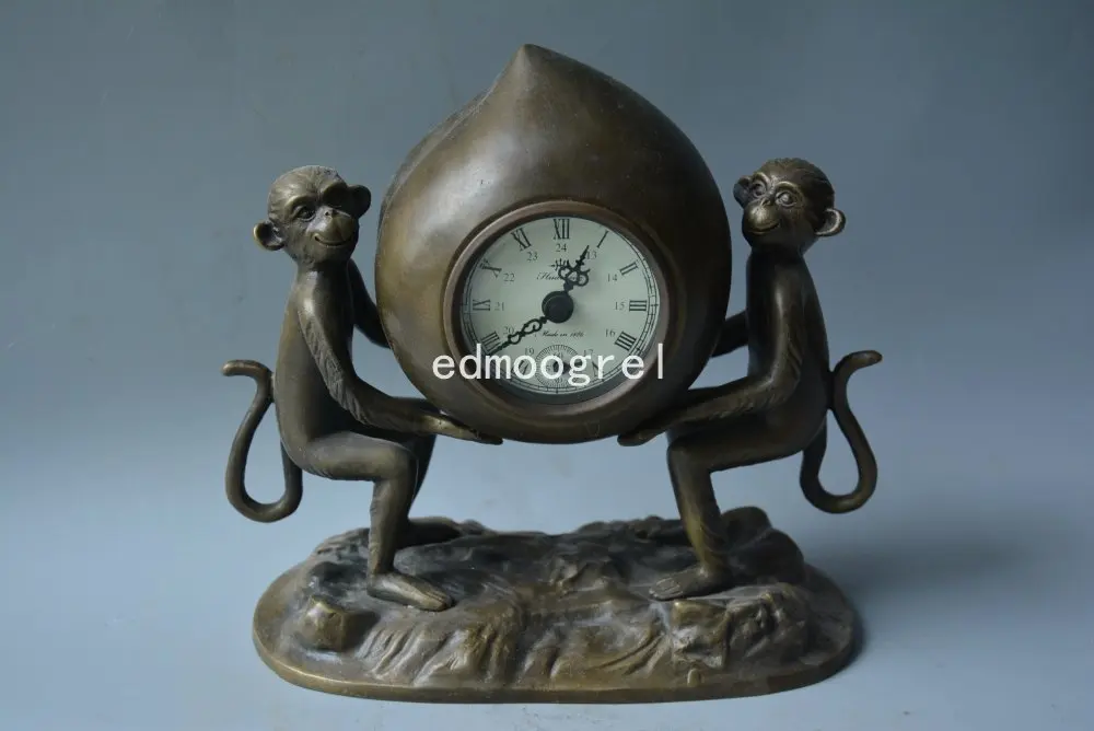 Редкие королевские часы династии Qing \ механические настольные обезьяны