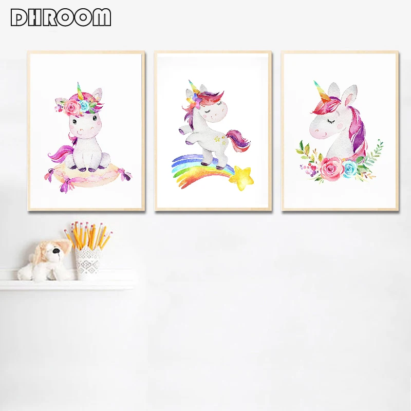 Cartoon Unicorn Canvas Print Wall Art Poster Nursery Colorful Rainbow Painting Nordic Wall Picture Children Baby Bedroom Decor
Cartoon Unicorn Canvas Print Wall Art Poster Nursery Colorful Rainbow Painting Nordic Wall Picture Children Baby Bedroom Decor