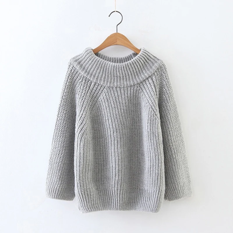 Горячая Распродажа модный осенний толстый вязаный свитер пуловер с круглым