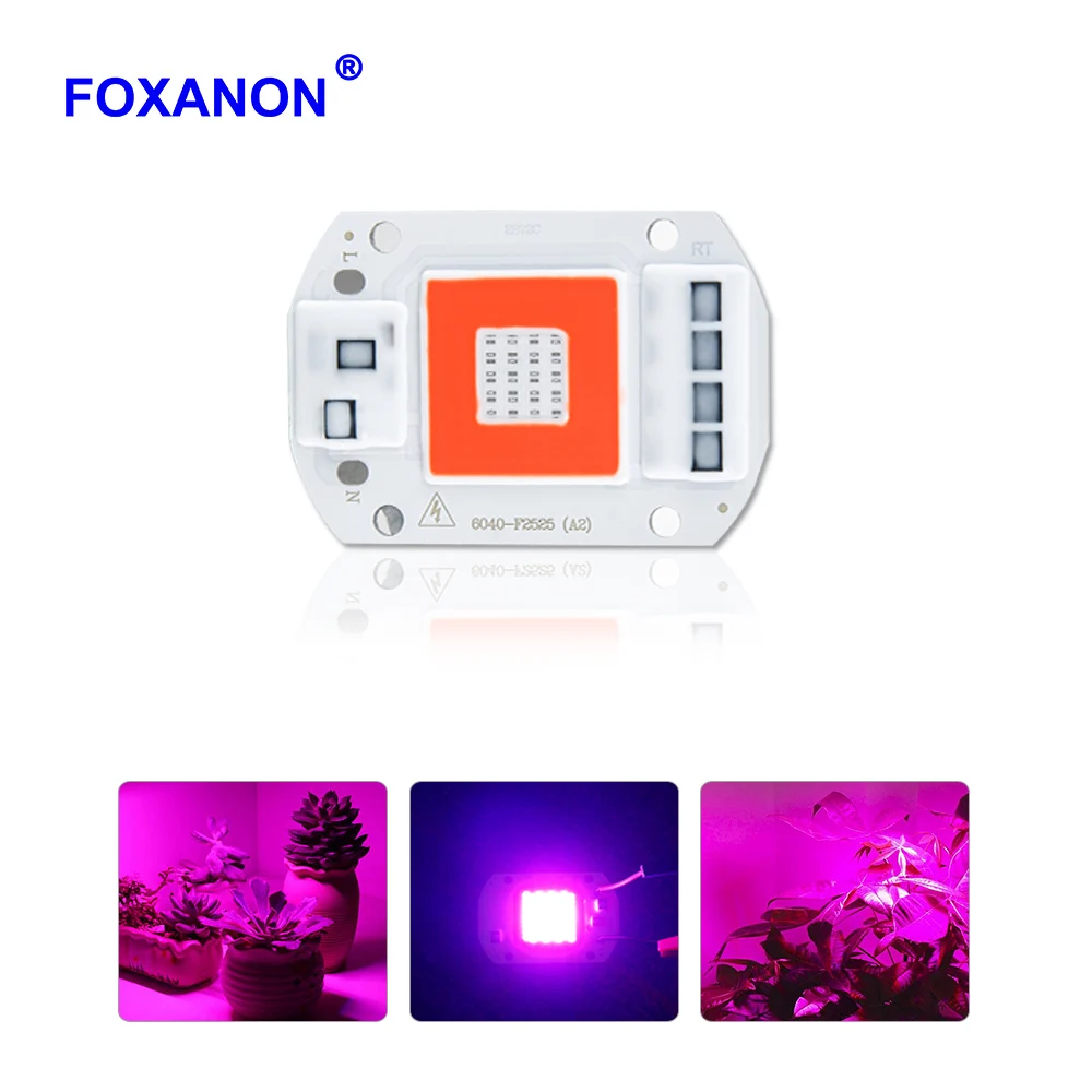 Foxanon 20W 30W 50W Led Grow Light AC110V 220V LED COB Chip Growth Lamp Full Spectrum 380-780mm For Greenhouse Plant Flower Seed
Foxanon 20W 30W 50W Led Grow Light AC110V 220V LED COB Chip Growth Lamp Full Spectrum 380-780mm For Greenhouse Plant Flower Seed