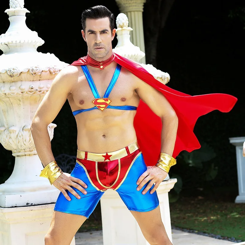 New 4pc Supermen Costume Clubwear Halloween Cool Men Cosplay Fancy Adult Set Hot Night Party For Gay homosexual love
New 4pc Supermen Costume Clubwear Halloween Cool Men Cosplay Fancy Adult Set Hot Night Party For Gay homosexual love