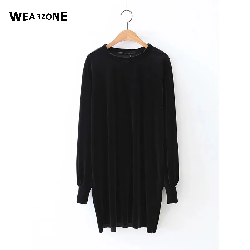 2017 Women Velvet Sheath Dresses Summer Ladies Round Neck Long Sleeve Elegant Mini Dress Casual Women Velvet Loose Dress
2017 Women Velvet Sheath Dresses Summer Ladies Round Neck Long Sleeve Elegant Mini Dress Casual Women Velvet Loose Dress