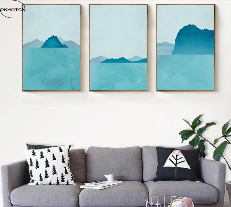 OKHOTCN Nordic Minimalism Abstract Blue Mountain Decorative Wall Art Picture Room Decor Canvas Painting No Frame Print Posters
OKHOTCN Nordic Minimalism Abstract Blue Mountain Decorative Wall Art Picture Room Decor Canvas Painting No Frame Print Posters