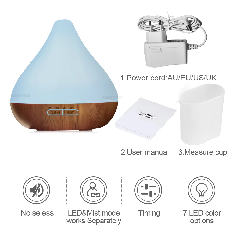 KEBEIER Essential Oil Diffuser 300ml Wood Grain Aroma Diffuser with Cool Mist and 7 Changing Colors Light Ultrasonic Humidifier
KEBEIER Essential Oil Diffuser 300ml Wood Grain Aroma Diffuser with Cool Mist and 7 Changing Colors Light Ultrasonic Humidifier