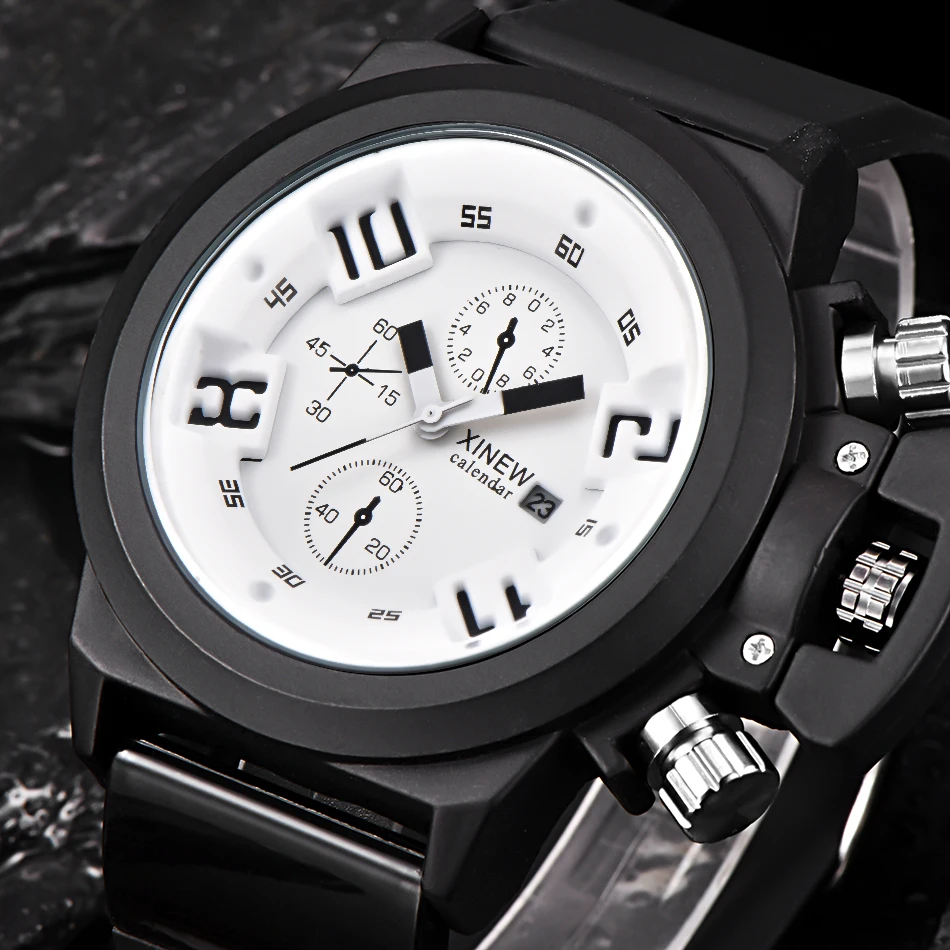 Mens Watches Top Brand XINEW Original Fashion Design Big Rubber Band Date Calendar Casual Quartz Watch Reloj Hombre Deportivo
Mens Watches Top Brand XINEW Original Fashion Design Big Rubber Band Date Calendar Casual Quartz Watch Reloj Hombre Deportivo