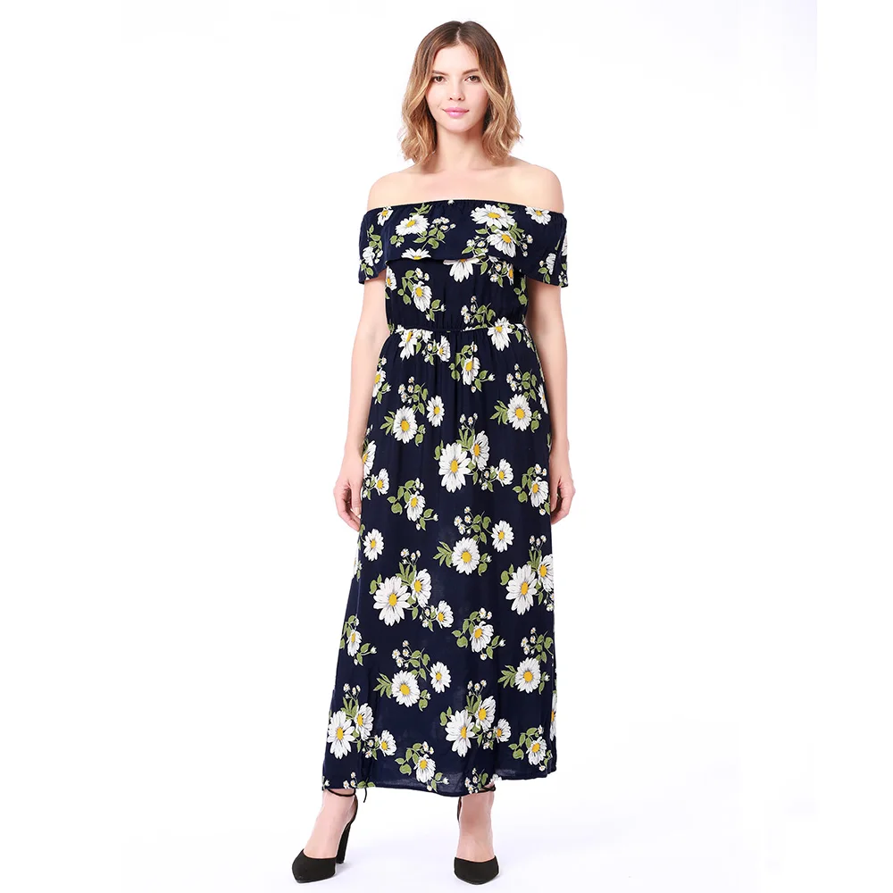 Women Summer Ankle Length Dresses Straight Shoulder Printing Beach Holiday Clothes Casual Style Low Price Hotsale Fashion Ladies
Women Summer Ankle Length Dresses Straight Shoulder Printing Beach Holiday Clothes Casual Style Low Price Hotsale Fashion Ladies