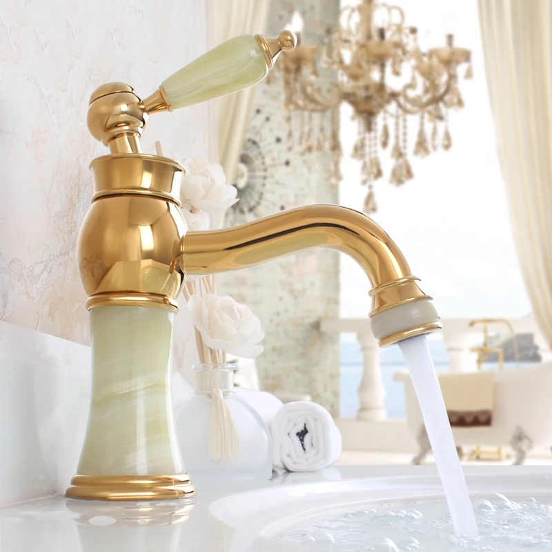 High quality Bathroom luxury Gold Brass Jade Hot and cold Water tap golden European Basin Faucet Sink Mixer Tap Faucet-8417
High quality Bathroom luxury Gold Brass Jade Hot and cold Water tap golden European Basin Faucet Sink Mixer Tap Faucet-8417