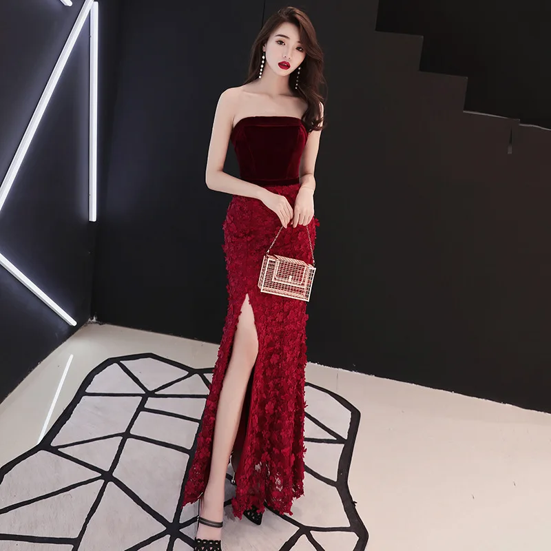 Off Shoulder Black Chinese Oriental Party Wedding Female Cheongsam Bridesmaid Evening Dress Elegant Celebrity Banquet Dresses
Off Shoulder Black Chinese Oriental Party Wedding Female Cheongsam Bridesmaid Evening Dress Elegant Celebrity Banquet Dresses