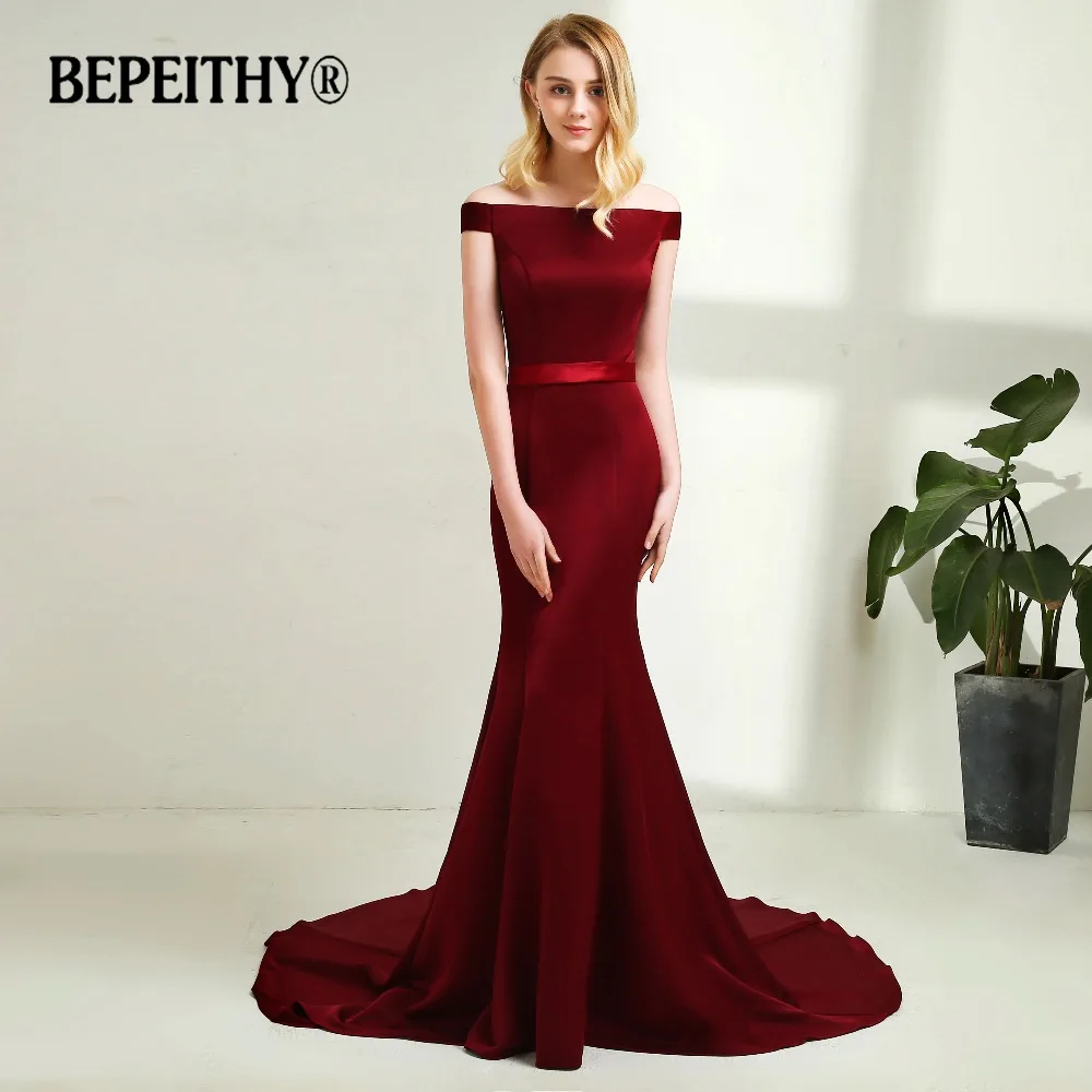 Elegant Mermaid Long Evening Dresses Court Train 2021 Reflective Dress Dark Red Vintage Formal Dresses Vestidos Longo With Belt
Elegant Mermaid Long Evening Dresses Court Train 2021 Reflective Dress Dark Red Vintage Formal Dresses Vestidos Longo With Belt