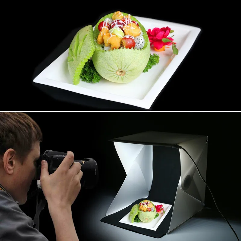 Portable Mini Photo Studio Box Photography Backdrop built-in LED Light Photo Box fold Photo Studio Soft Box
Portable Mini Photo Studio Box Photography Backdrop built-in LED Light Photo Box fold Photo Studio Soft Box