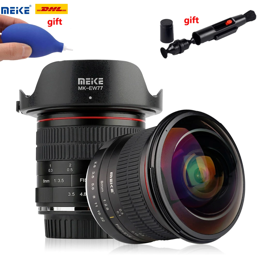 Объектив Meike 8 мм F/3 5 широкоугольный объектив для камеры рыбий глаз Canon Nikon D3400 D5500
