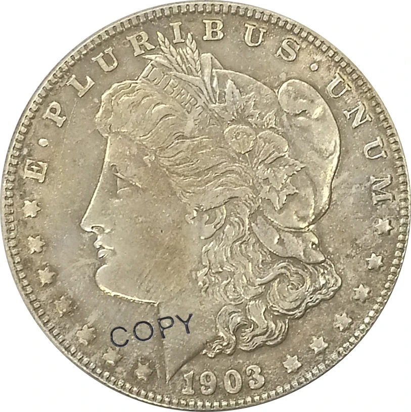 1903 United States Morgan 1 One Dollar Cupronickel Plated Silver collectibles Copy Coin
1903 United States Morgan 1 One Dollar Cupronickel Plated Silver collectibles Copy Coin