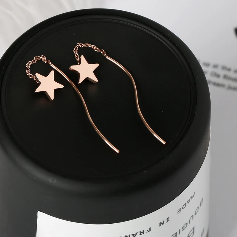 YUN RUO 2018 New Arrival Fashion Star Tassel Stud Earring Line Rose Gold Color Woman Gift Titanium Steel Fine Jewelry Never Fade
YUN RUO 2018 New Arrival Fashion Star Tassel Stud Earring Line Rose Gold Color Woman Gift Titanium Steel Fine Jewelry Never Fade