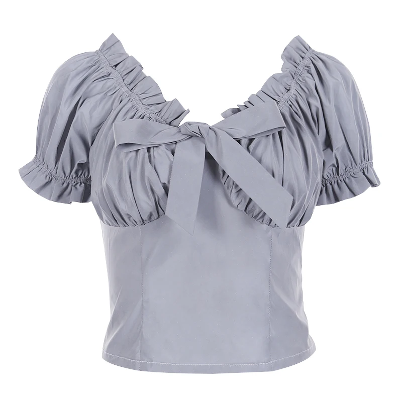 New Women Dance Costume Reflective Light Jazz Clothes Off Shoulder Gray Bubble Short Sleeve Princess Style Dance Wear VDB339
New Women Dance Costume Reflective Light Jazz Clothes Off Shoulder Gray Bubble Short Sleeve Princess Style Dance Wear VDB339