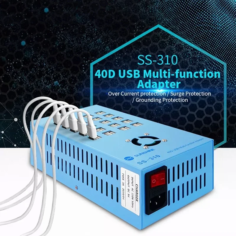 SUNSHINE SS-310 40D Multi-function charger Intercalation Universal mobile phone Tablet iPad charger
SUNSHINE SS-310 40D Multi-function charger Intercalation Universal mobile phone Tablet iPad charger