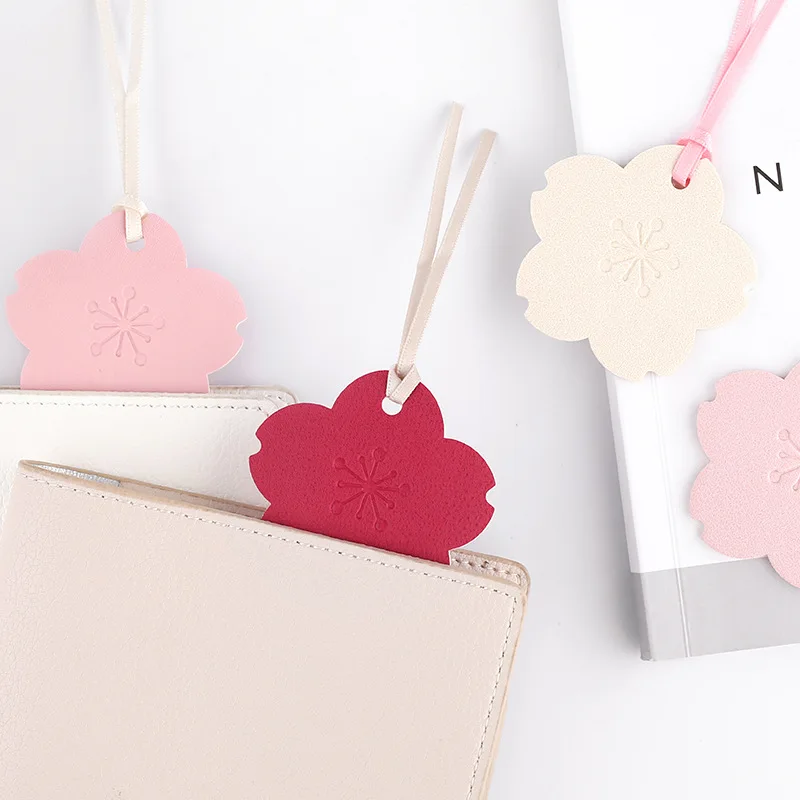 ПУ сакура закладки Позолоченные DIY Cardmaking альбом розовый кавайный Вишневый цветок