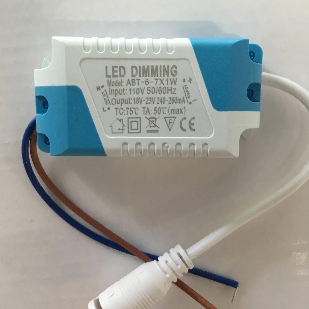 Dimmer Driver 6-7x1W DC 18-23V 240-260mA 6W-7W Constant Current AC 110 / 220V For Dimmable LED Lamp/panel light
Dimmer Driver 6-7x1W DC 18-23V 240-260mA 6W-7W Constant Current AC 110 / 220V For Dimmable LED Lamp/panel light