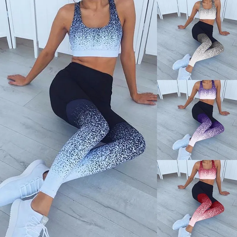 Women Gradient Fitness Sports Bra+Pant 2 Pcs Set High Elastic Sport Leggings Yoga Set Women's Tracksuits Gym Clothing Sportswear
Women Gradient Fitness Sports Bra+Pant 2 Pcs Set High Elastic Sport Leggings Yoga Set Women's Tracksuits Gym Clothing Sportswear