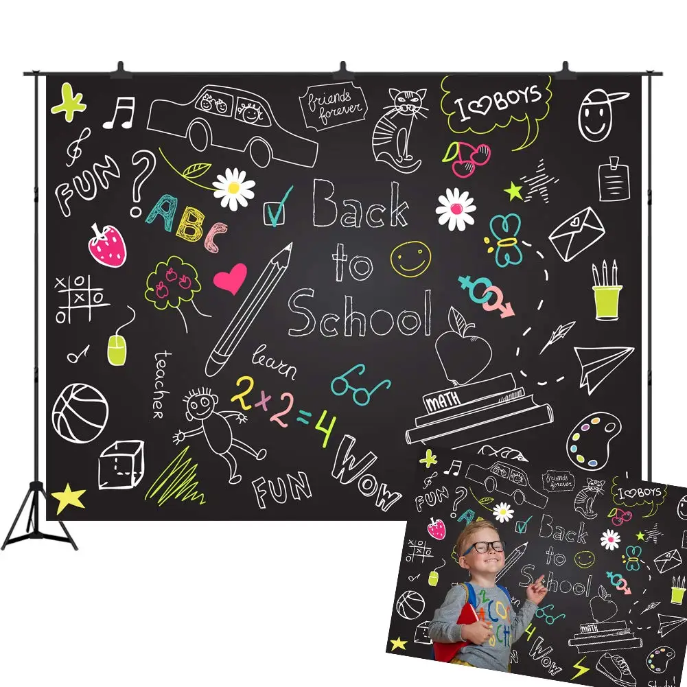 BEIPOTO Back to School Blackboard фон для детской фотосъемки реквизит фотостудии ручной работы