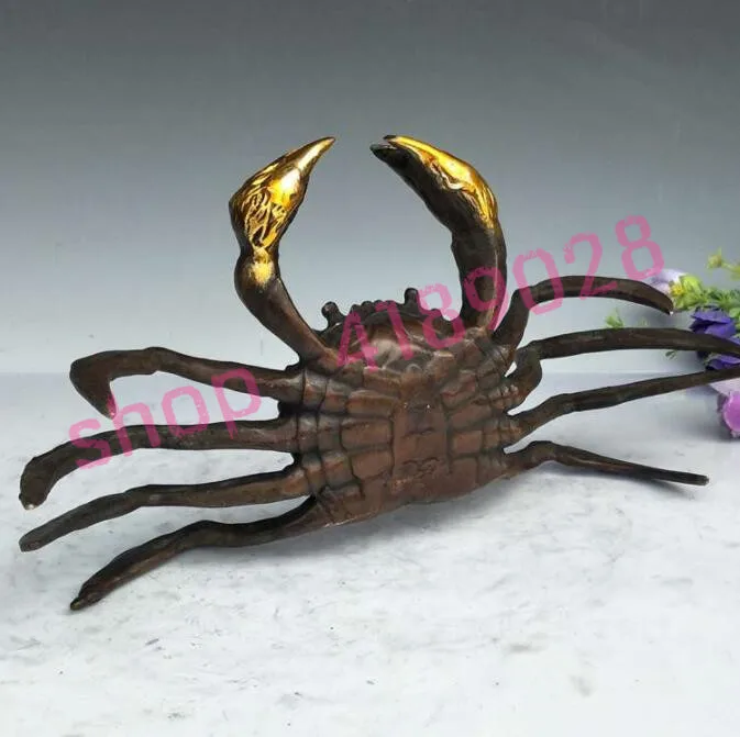 Pure red copper, solid, gilt crab, tea ceremony ornaments, handicrafts collection.
Pure red copper, solid, gilt crab, tea ceremony ornaments, handicrafts collection.