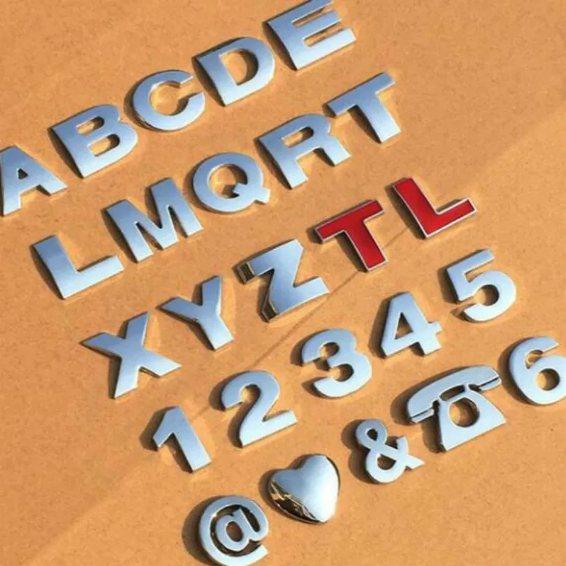 silvery height 2.5CM Letter alphabet number digit car emblem Letters T U V W X Y Z 1 2 3 4 5 6 7 0 for modify decoration
silvery height 2.5CM Letter alphabet number digit car emblem Letters T U V W X Y Z 1 2 3 4 5 6 7 0 for modify decoration