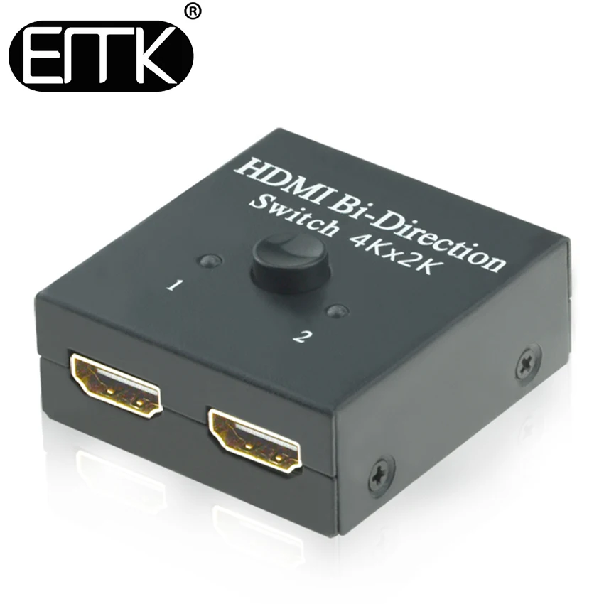 EMK HDMI Switcher 2 Ports Bi-directional Manual Switch 2x1 1x2 HDMI Splitter-HDCP Passthrough Supports Ultra HD 4K 3D 1080P
EMK HDMI Switcher 2 Ports Bi-directional Manual Switch 2x1 1x2 HDMI Splitter-HDCP Passthrough Supports Ultra HD 4K 3D 1080P
