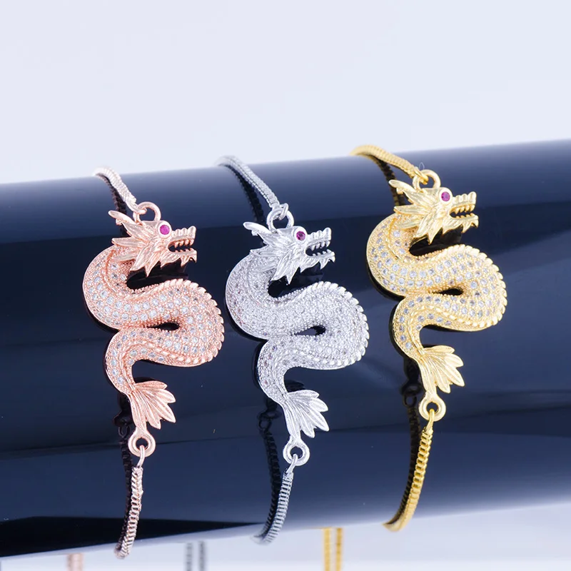 Fashion Jewelry Shining Zircon Dragon Bead Bracelet For Women Men Wholesale Copper Micro Pave Chain Bracelets & Bangles Diy Gift
Fashion Jewelry Shining Zircon Dragon Bead Bracelet For Women Men Wholesale Copper Micro Pave Chain Bracelets & Bangles Diy Gift