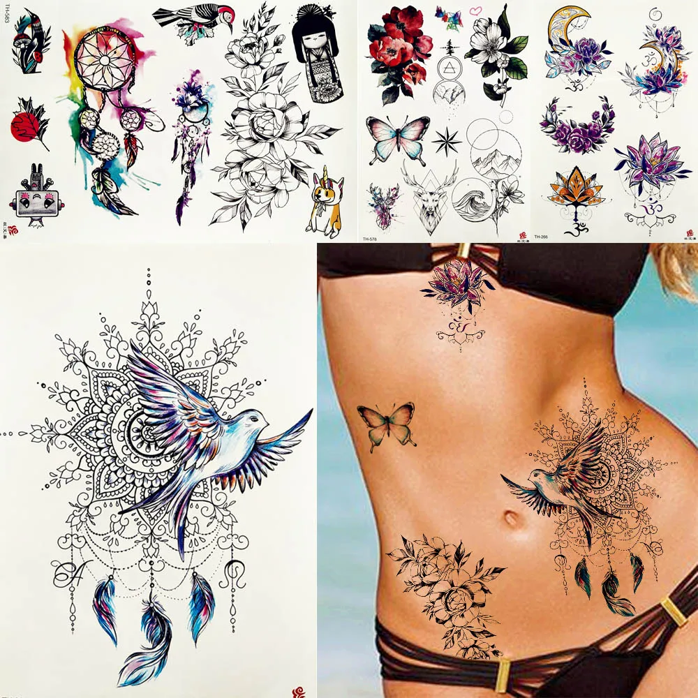 Women Dreamcatcher Peace Pigeon Birds Tattoos Temporary Tribal Feather Body Arm Waist Bracelet Flower Tatoo Fake Butterfly Tatoo
Women Dreamcatcher Peace Pigeon Birds Tattoos Temporary Tribal Feather Body Arm Waist Bracelet Flower Tatoo Fake Butterfly Tatoo