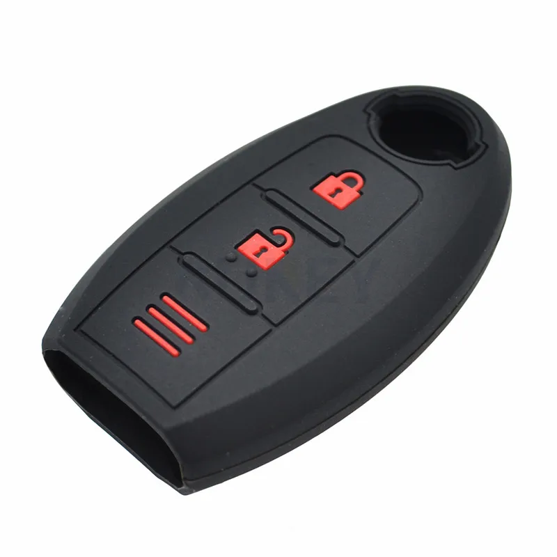 3 кнопки силиконовый чехол для ключей от машины Nissan Qashqai Pulsar Март 370Z Micra Juke Note Tiida