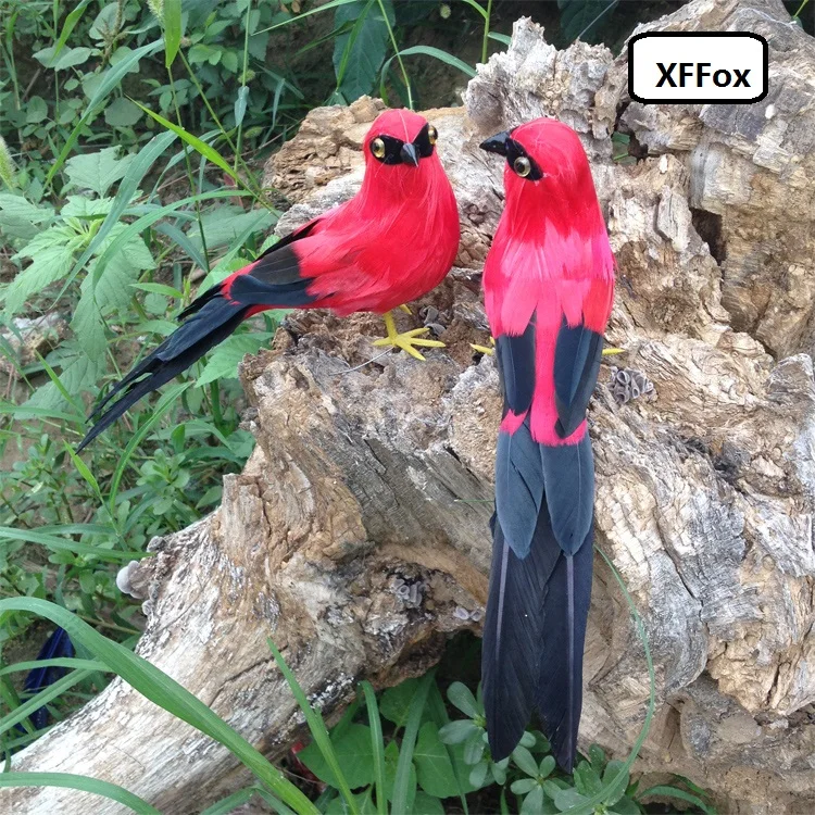 Пара милых искусственных птиц из пенопласта и перьев, красные и черные игрушки для птиц, подарок, около 22 см xf0534
Пара милых искусственных птиц из пенопласта и перьев, красные и черные игрушки для птиц, подарок, около 22 см xf0534