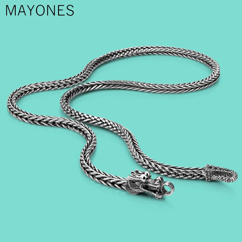 5mm Men's Thai silver chains necklaces ethnic dragon design 925 sliver popular necklace Solid silver body jewelry 56cm/61cm/66cm
5mm Men's Thai silver chains necklaces ethnic dragon design 925 sliver popular necklace Solid silver body jewelry 56cm/61cm/66cm