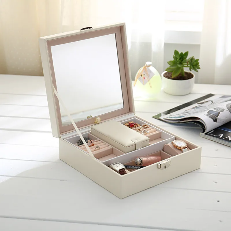 Solid Color Woodiness environmental PU leather Jewelry Box Makeup Travel Case Birthday Gift Ring Earrings etc.
Solid Color Woodiness environmental PU leather Jewelry Box Makeup Travel Case Birthday Gift Ring Earrings etc.