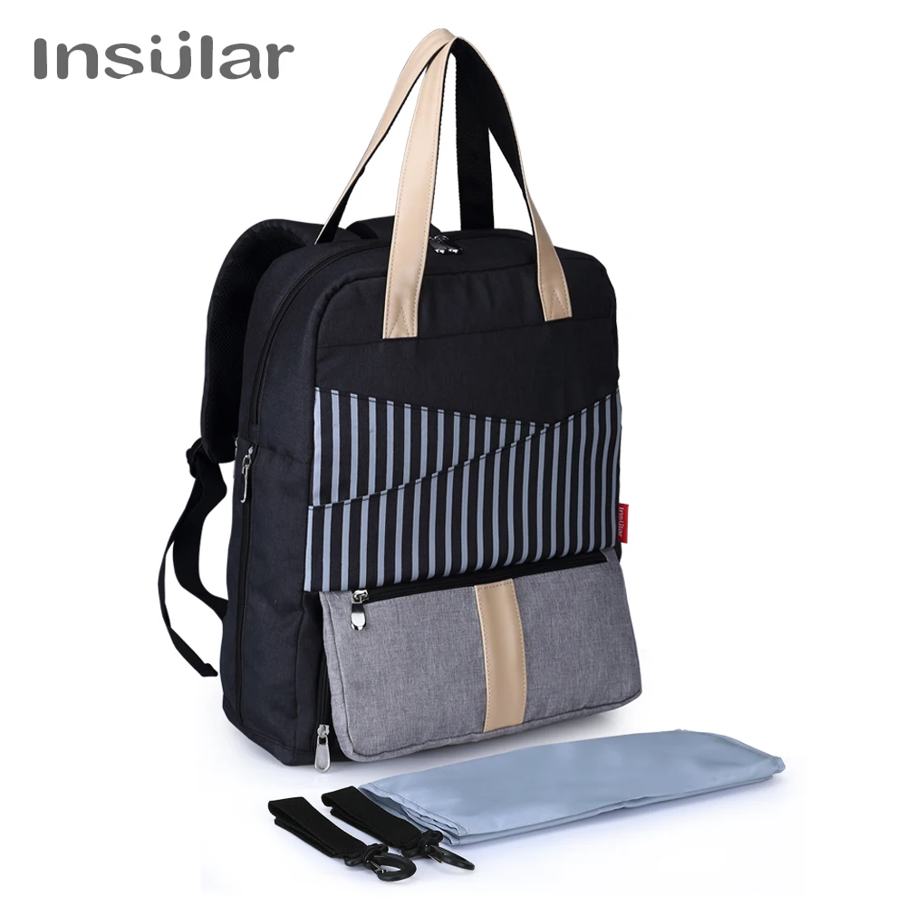 Insular Gray Polyester Large Light Portable Baby Accessories with Laptop Layer Mummy Maternity Diaper Nappy Bag Dad Backpacks
Insular Gray Polyester Large Light Portable Baby Accessories with Laptop Layer Mummy Maternity Diaper Nappy Bag Dad Backpacks