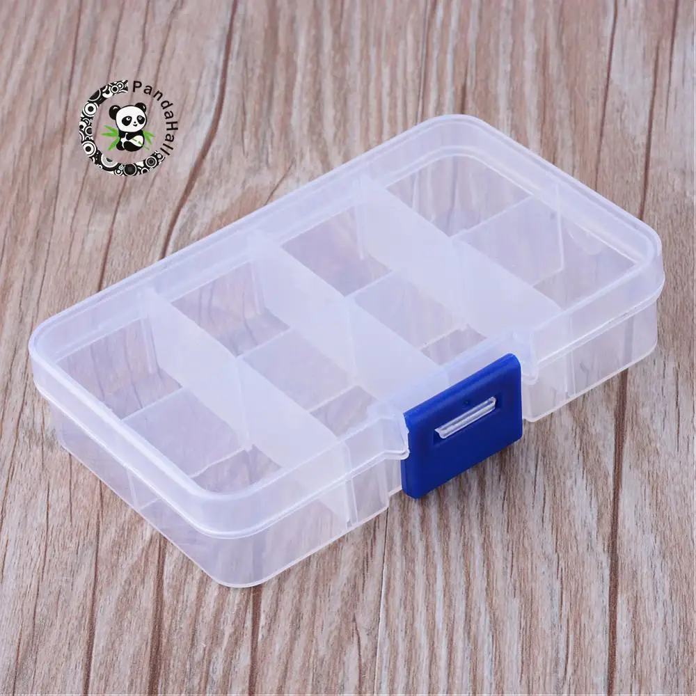 8 Compartments Plastic Bead Storage Containers, Rectangle, Clear, 10.8x7x2.3cm, Hole: 6mm
8 Compartments Plastic Bead Storage Containers, Rectangle, Clear, 10.8x7x2.3cm, Hole: 6mm