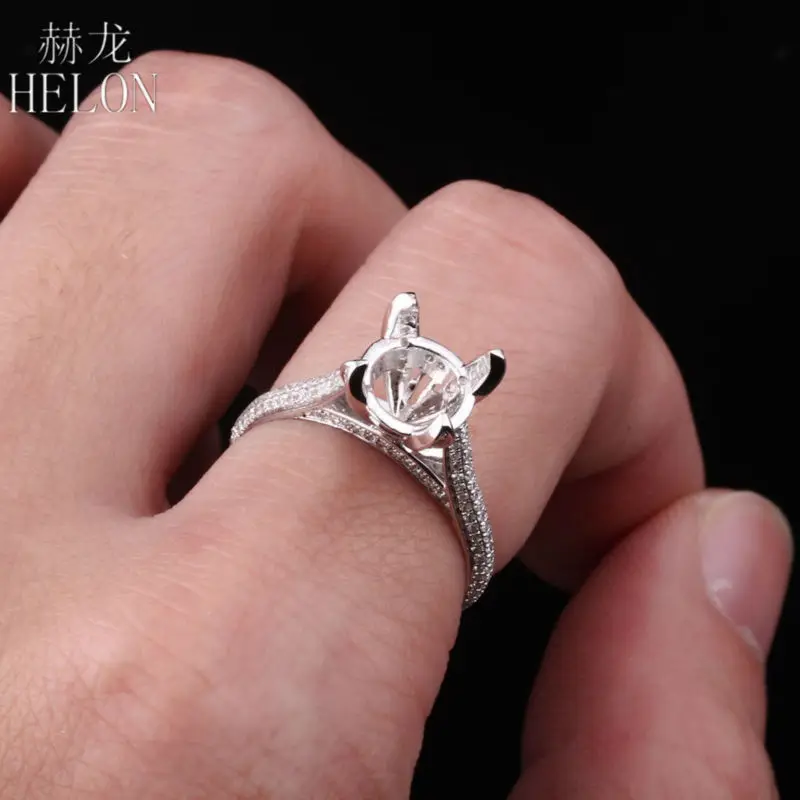 HELON Solid 14K Rose Gold 0.4ct Natural Diamonds Engagement Semi Mount Ring Setting Women Wedding Jewelry Ring Fit Round 8-9mm
HELON Solid 14K Rose Gold 0.4ct Natural Diamonds Engagement Semi Mount Ring Setting Women Wedding Jewelry Ring Fit Round 8-9mm