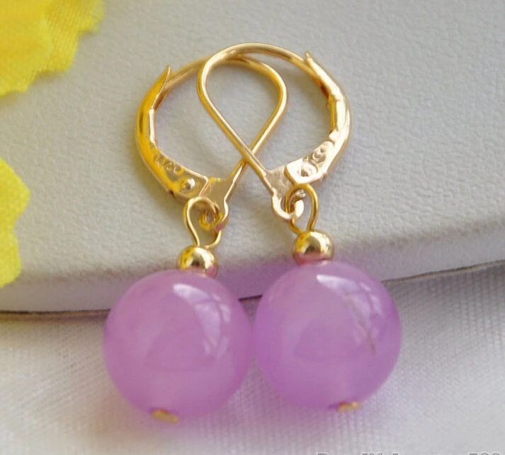 FREE shipping> >>>10mm round lavender jewerly 5PC dangle earring