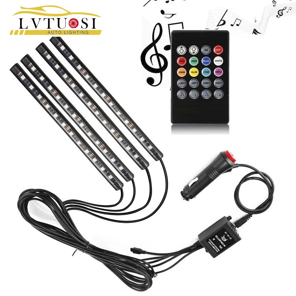 Car Accessories LED Soft Strip Wireless Remote Music Control Interior Floor Decoration Light Cigarette Lighter Switch RGB 12V BJ
Car Accessories LED Soft Strip Wireless Remote Music Control Interior Floor Decoration Light Cigarette Lighter Switch RGB 12V BJ