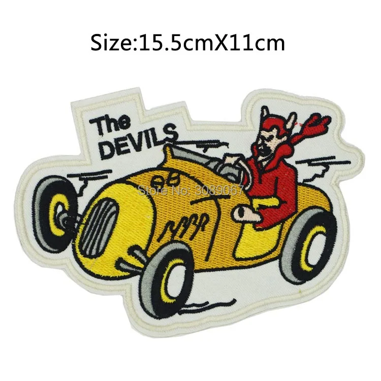 6 "Винтажный стиль 1950s REPRO THE DEVILS HOT ROD CLUB ROCKABILLY GREASER вышитая Байкерская нашивка на