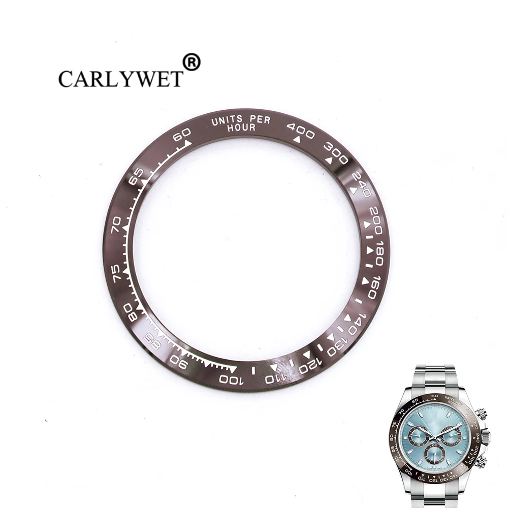 CARLYWET, оптовая продажа, высококачественные керамические коричневые с белым буквенным 38,6 мм циферблата для DAYTONA 116500 - 116520
CARLYWET, оптовая продажа, высококачественные керамические коричневые с белым буквенным 38,6 мм циферблата для DAYTONA 116500 - 116520
