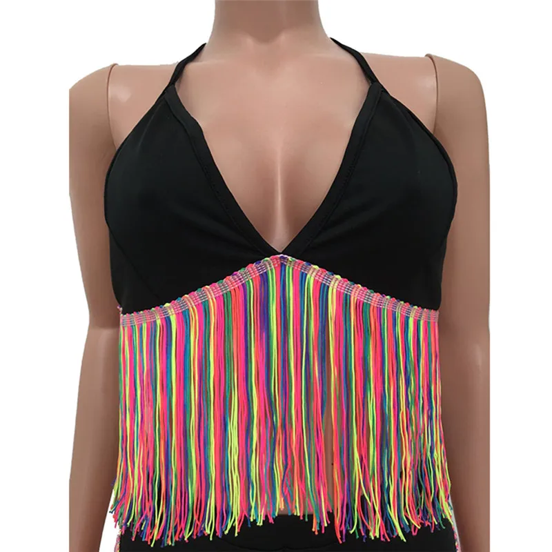 Colorful Long Tassels Bra Panty Set Women Halter Bra Sexy Panty Two Piece Set Lingerie Sets Summer Beachwear Club Matching Set
Colorful Long Tassels Bra Panty Set Women Halter Bra Sexy Panty Two Piece Set Lingerie Sets Summer Beachwear Club Matching Set