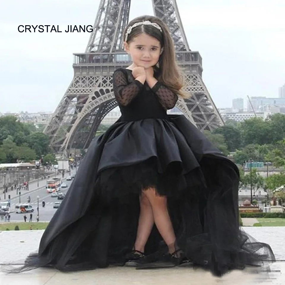 CRYSTAL JIANG 2019 Jewel Collar Black Lace Long Sleeves Custom made Front Short Long Back fashion Flower Girl Dresses Party
CRYSTAL JIANG 2019 Jewel Collar Black Lace Long Sleeves Custom made Front Short Long Back fashion Flower Girl Dresses Party