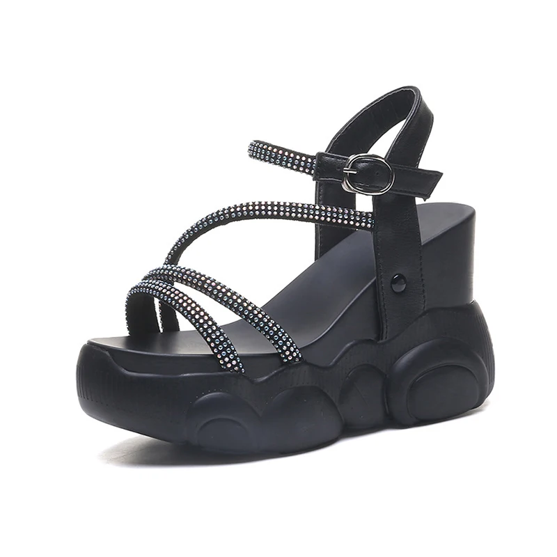 Women's Leather Sandals Fashion Rhinestone High Heels Sandals Woman Summer Shoes 2019 Wedges Shoes For Women Summer Sandal
Women's Leather Sandals Fashion Rhinestone High Heels Sandals Woman Summer Shoes 2019 Wedges Shoes For Women Summer Sandal