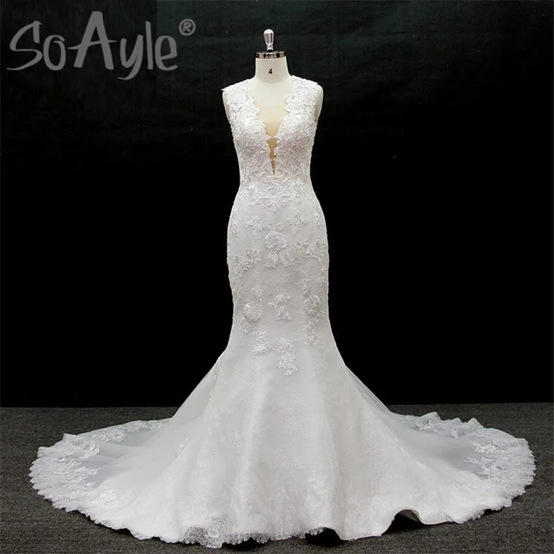 SoAyle vestido de noiva Wedding Dresses Button Up Real Sample Sleeveless Appliques Sequined Tulle Longo Mermaid Bridal Gown
SoAyle vestido de noiva Wedding Dresses Button Up Real Sample Sleeveless Appliques Sequined Tulle Longo Mermaid Bridal Gown