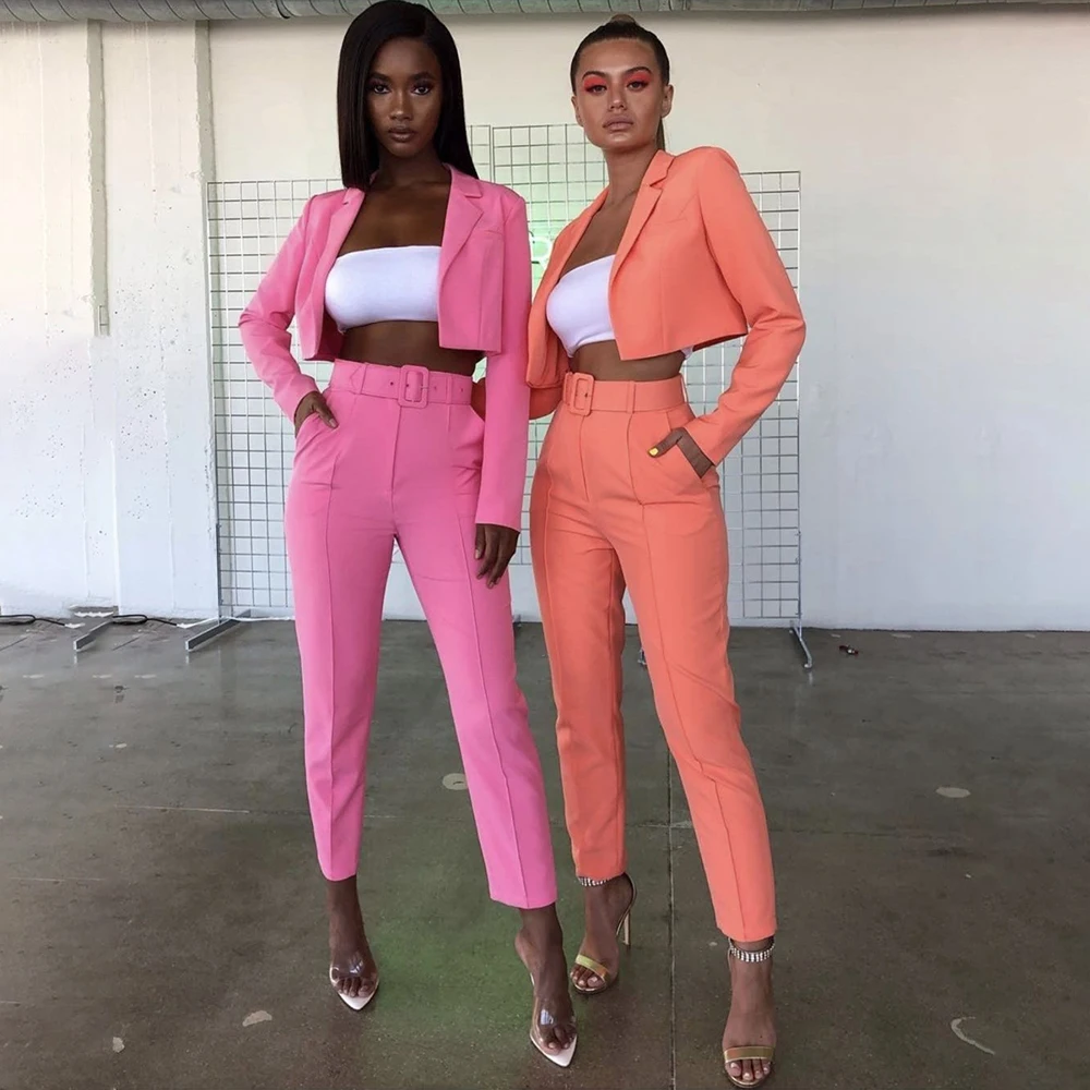 neon green 2 piece long sleeve short top and full length pants 2019 high quality party sexy bandage suit
neon green 2 piece long sleeve short top and full length pants 2019 high quality party sexy bandage suit